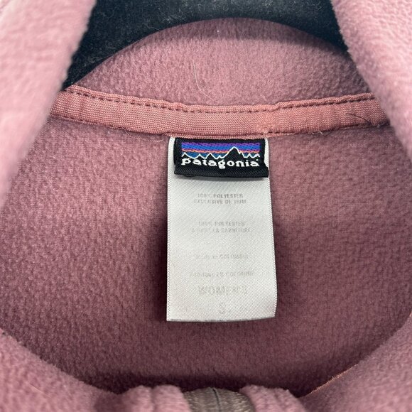 PATAGONIA Women's Mauve Purple Fleece Super Worn Grunge Full Zip Jacket Small - Picture 6 of 6